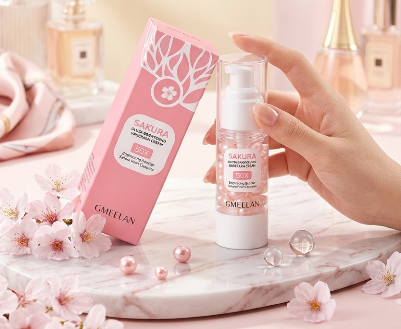 Gmeelan Sakura Gluta Brightening Underarm Cream 30g: Cherry Blossom, Niacinamide & Glutathione – Fades Dark Spots