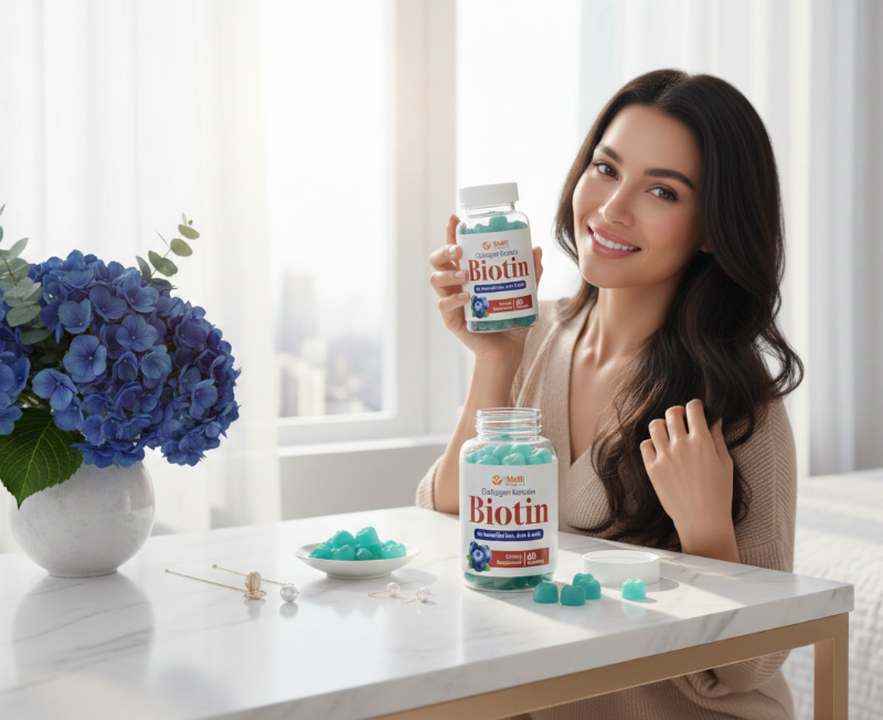 Melli Organic Collagen Keratin Biotin Gummies | Triple‑Action Supplement for Hair, Skin & Nails