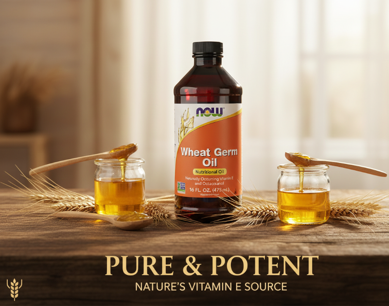 NOW Foods Wheat Germ Oil | Unprocessed, Rich in Omega‑3, Omega‑6 & Natural Vitamin E