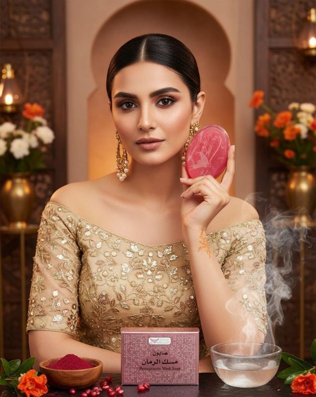 صابون الرمان والمسك | قالب تنظيف غني بمضادات الأكسدة وعطر يدوم طويلاً Pomegranate and Musk Soap | An Antioxidant-Rich Cleansing Bar with a Long-Lasting Fragrance