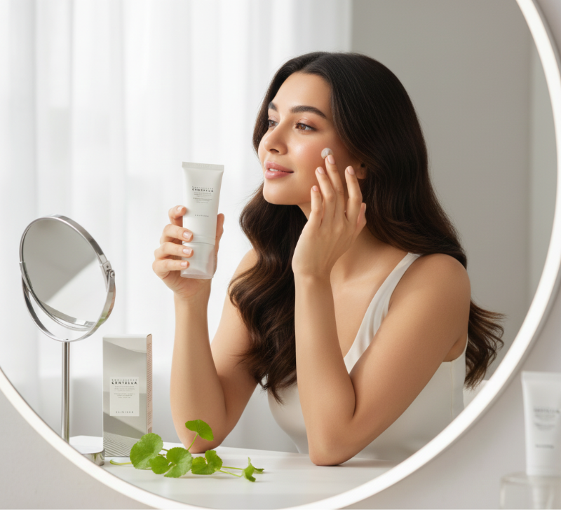 SKIN1004 Madagascar Centella Tone Brightening Tone-Up Sunscreen SPF50+ PA++++ | Peach Tone-Up with Niacinamide & Tranexamic Acid | 50ml