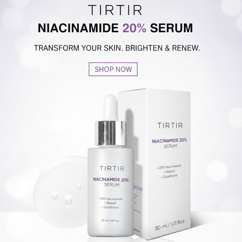 TIRTIR Niacinamide 20% Serum | 20% Niacinamide + Retinol + Glutathione | Dark Spot, Pore & Wrinkle Multi-Correction Serum