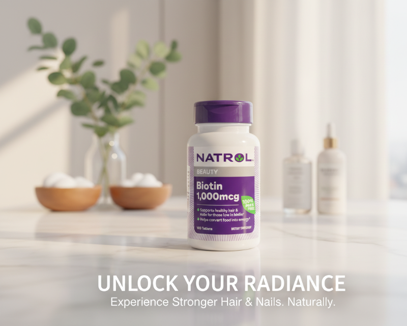 Natrol Biotin Beauty 1,000mcg | Vitamin B7 for Healthy Hair & Nails – 100 Tablets
