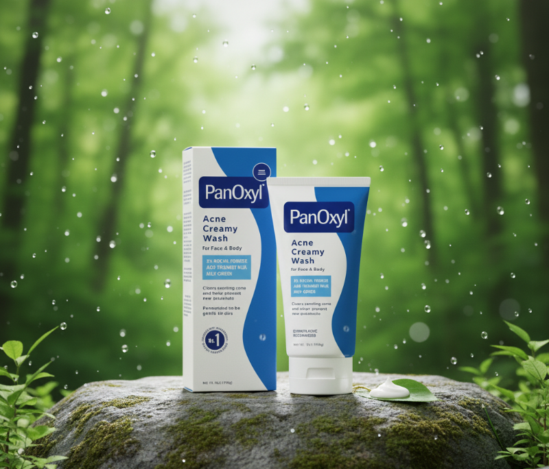 غسول بانوكسيل الكريمي لحب الشباب، ٤٪ بنزويل بيروكسيد - منظف يومي للوجه والجسم للبشرة الحساسة والمعرضة لحب الشباب Panoxyl Acne Cream Wash, 4% Benzoyl Peroxide - Daily Face & Body Cleanser for Sensitive and Acne-Prone Skin