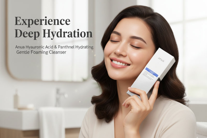 منظف أنوا 8 الرغوي اللطيف بحمض الهيالورونيك - غسول وجه مرطب للبشرة الجافة والحساسة 
Anwaa 8 Gentle Foaming Cleanser with Hyaluronic Acid - Hydrating Face Wash for Dry and Sensitive Skin