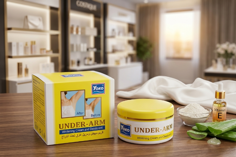 Yoko Under-Arm Whitening Cream & Deodorant 50g: Niacinamide, Salicylic Acid & Vitamin E – Lightens & Prevents Odor