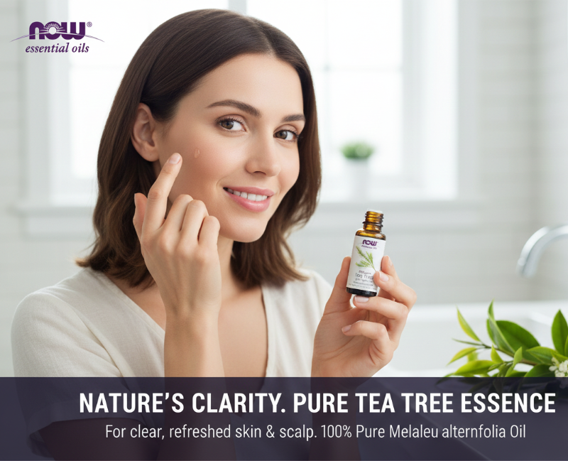 NOW Foods 100% Pure Tea Tree Oil | 100% Pure Melaleuca Alternifolia for Skin, Hair & Aromatherapy