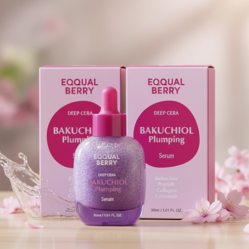 EQQUALBERRY Deep Cera Bakuchiol Plumping Serum | 5,000ppm Bakuchiol + 5 Ceramides + 13 Peptides | Natural Retinol Alternative for Sensitive Skin