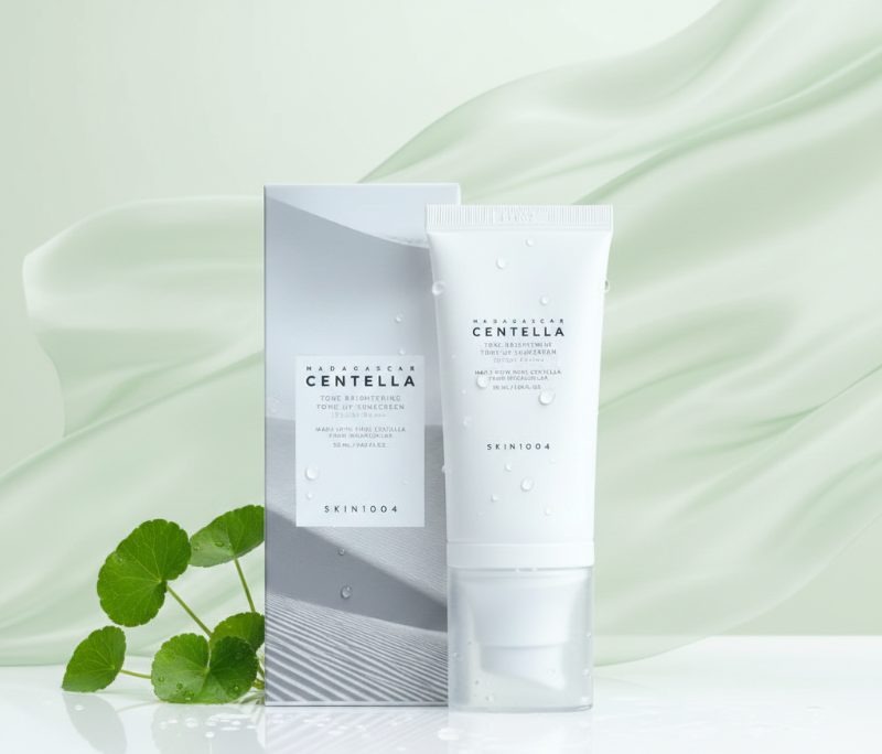 SKIN1004 Madagascar Centella Tone Brightening Tone-Up Sunscreen SPF50+ PA++++ | Peach Tone-Up with Niacinamide & Tranexamic Acid | 50ml