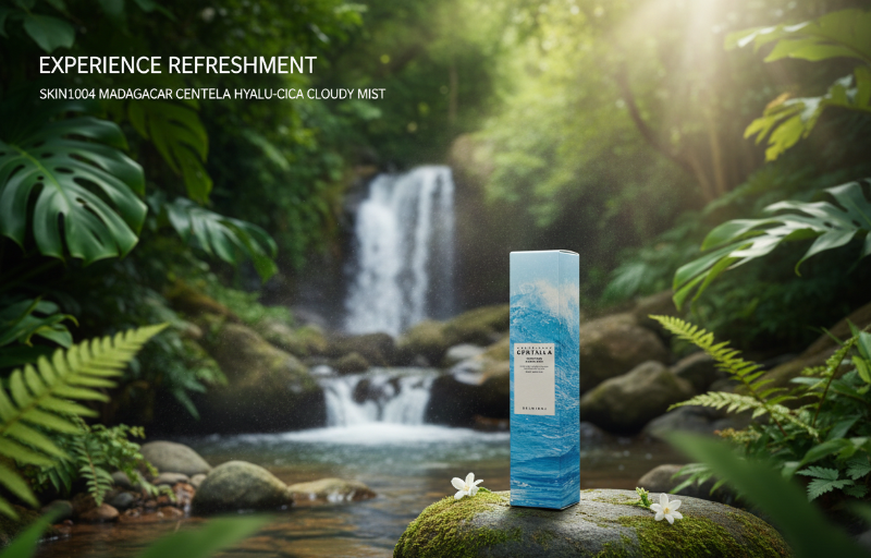 SKIN1004 مدغشقر سنتيلا هيالو-سيكا كلاودي ميست - رذاذ مرطب وملطف للوجه مع 5 أحماض هيالورونيك  SKIN1004 Madagascar Centella Hyalo-Cica Cloudy Mist - Hydrating and Soothing Facial Mist with 5 Hyaluronic Acids