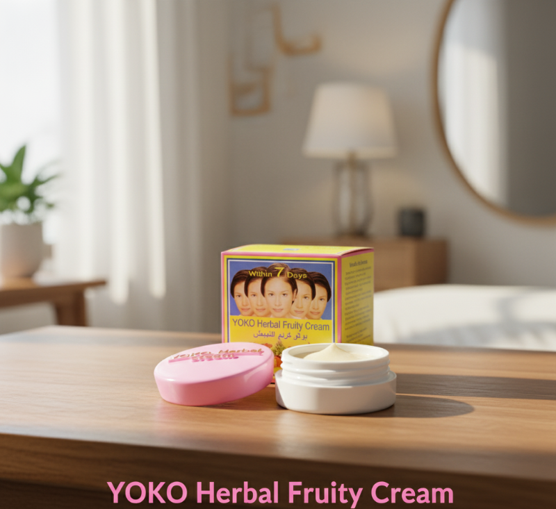كريم يوكو لتفتيح البشرة بخلاصة الفواكه | للبشرة الجافة - غني بمضادات الأكسدة من مستخلصات الفواكه  Yoko Skin Lightening Cream with Fruit Extracts | For Dry Skin - Rich in Antioxidants from Fruit Extracts