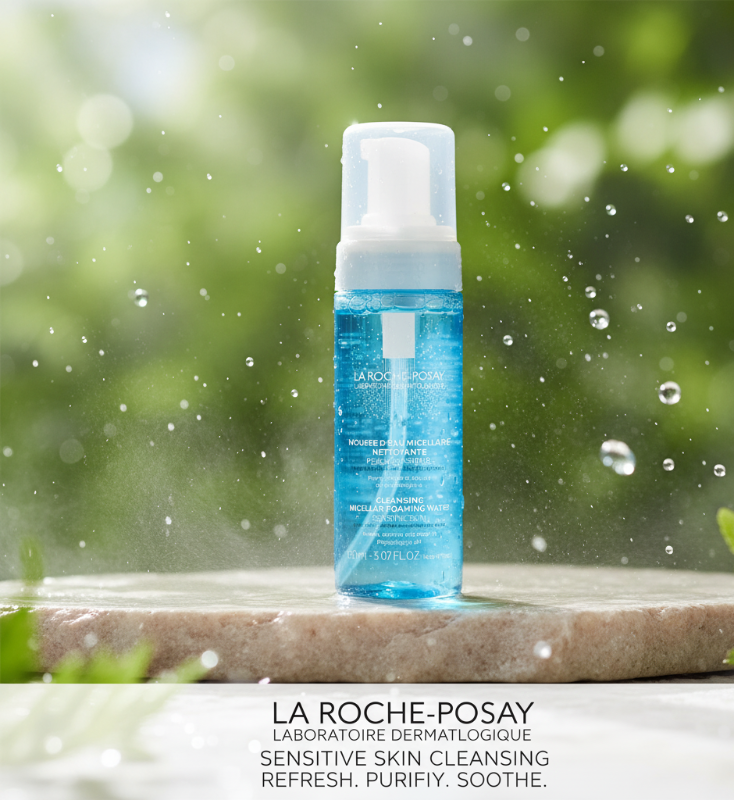ماء ميسيلار الرغوي من لا روش بوزيه - منظف خالٍ من الصابون للبشرة الحساسة  La Roche-Posay Micellar Foaming Water - Soap-Free Cleanser for Sensitive Skin