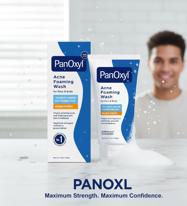 غسول بانوكسيل الرغوي لحب الشباب، 10% بنزويل بيروكسيد - علاج فعال لحب الشباب للوجه والجسم  Panoxyl Acne Foaming Wash, 10% Benzoyl Peroxide - Effective Acne Treatment for Face and Body