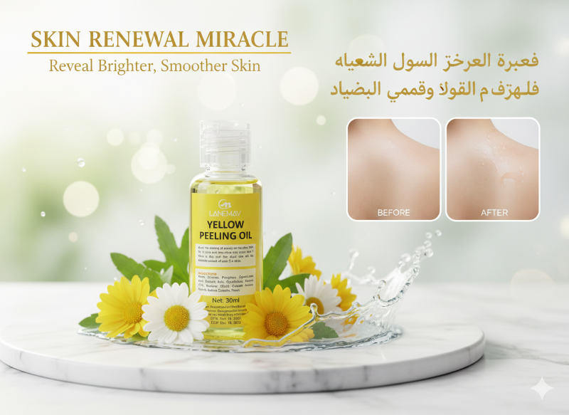 زيت لينيماف الأصفر للتقشير - مقشر للجسم لتفتيح البشرة وتقليل البقع الداكنة Linimaf Yellow Exfoliating Oil - Body Scrub for Brightening and Reducing Dark Spots
