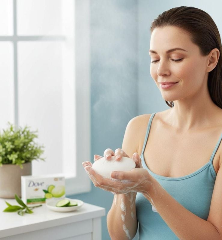 صابون دوف بيوتي بالخيار والشاي الأخضر - 125 غرام
Dove Beauty Bar with Cucumber and Green Tea - 125g