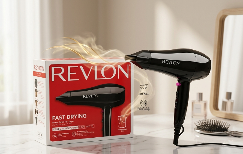 Quick Dry Hair Dryer 2000W: 3 Heat & 2 Speed Settings, Cool Shot, Smoothing Concentrator – Ultra Lightweight