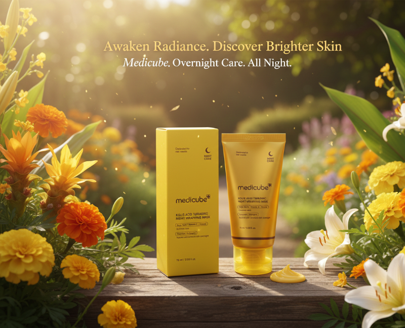 Medicube Kojic Acid Turmeric Night Wrapping Mask | Overnight Brightening Mask for Dark Spots & Dull Skin