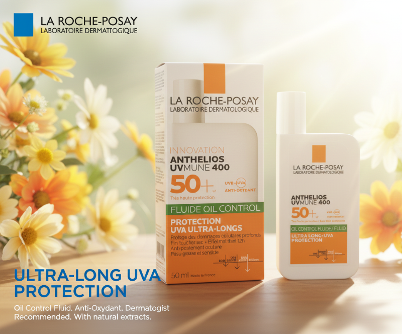 La Roche-Posay Anthelios UVMune 400 Oil Control Fluid SPF50+ | Mattifying Sunscreen for Oily & Sensitive Skin