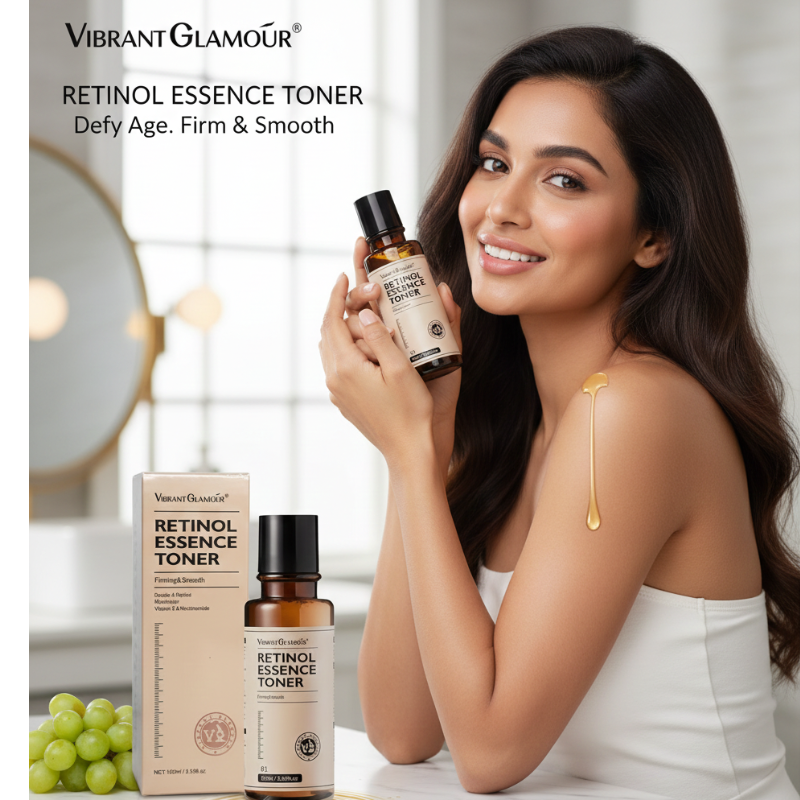VIBRANT GLAMOUR Retinol Essence Toner Water | Retinol Infused Hydration | Tightening & Fine Line Treatment Toner for All Skin Types