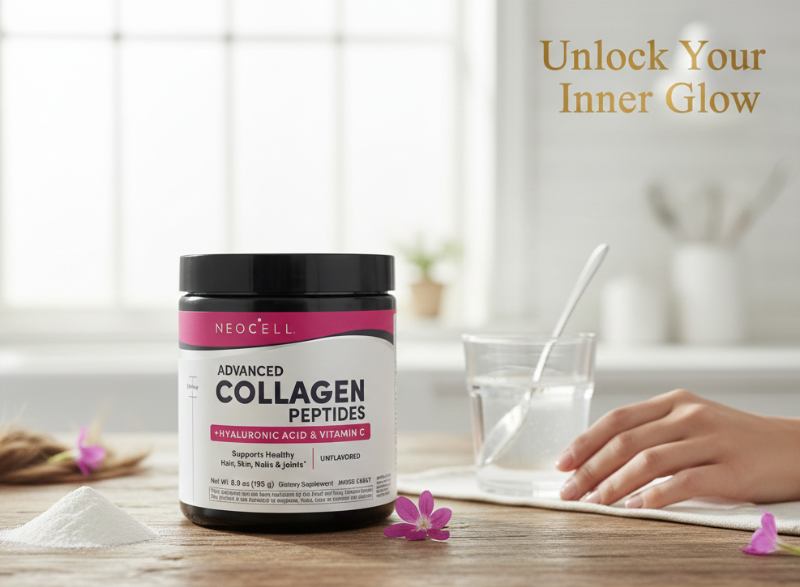 NeoCell Advanced Collagen Peptides Powder | Hydrolyzed Collagen with Hyaluronic Acid & Vitamin C