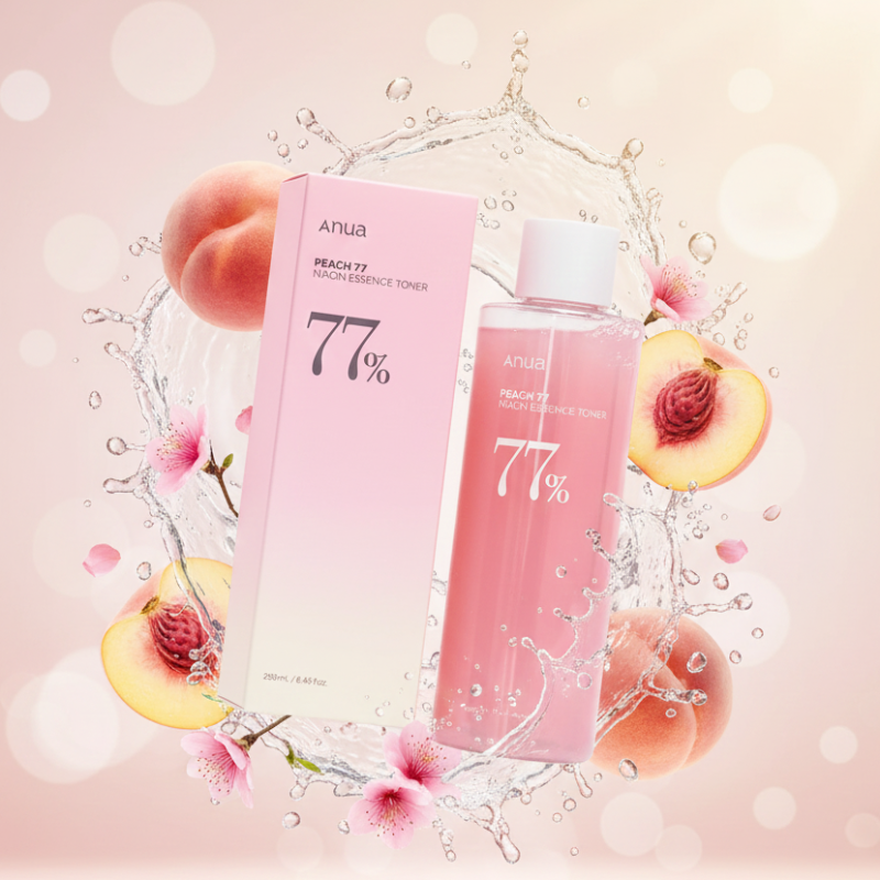 Anua Peach 77 Niacin Essence Toner | 77% Peach Extract + Niacinamide + Alpha-Arbutin | Brightening & Hydrating Dual Essence-Toner
