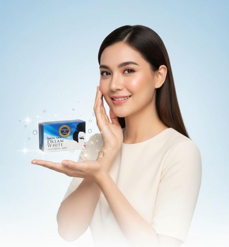 صابون كوجي سان دريم وايت لمكافحة الشيخوخة | صابون لتفتيح البشرة وتقليل التجاعيد Kojie San Dream White Anti-Aging Soap | Skin Lightening and Wrinkle Reducing Soap
