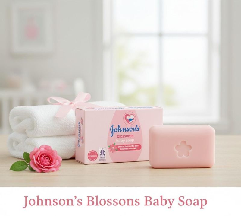 صابون جونسون بلوسومز للأطفال | منظف ومرطب لطيف 2 في 1 Johnson's Blossoms Baby Soap | Gentle 2-in-1 Cleanser & Moisturizer