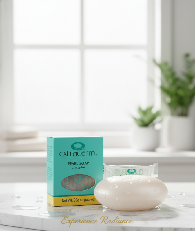 صابون إكستراديرم بيرل: تنظيف عميق ونقي للمسام  Extraderm Pearl Soap: Deep and Pure Cleansing for Pores