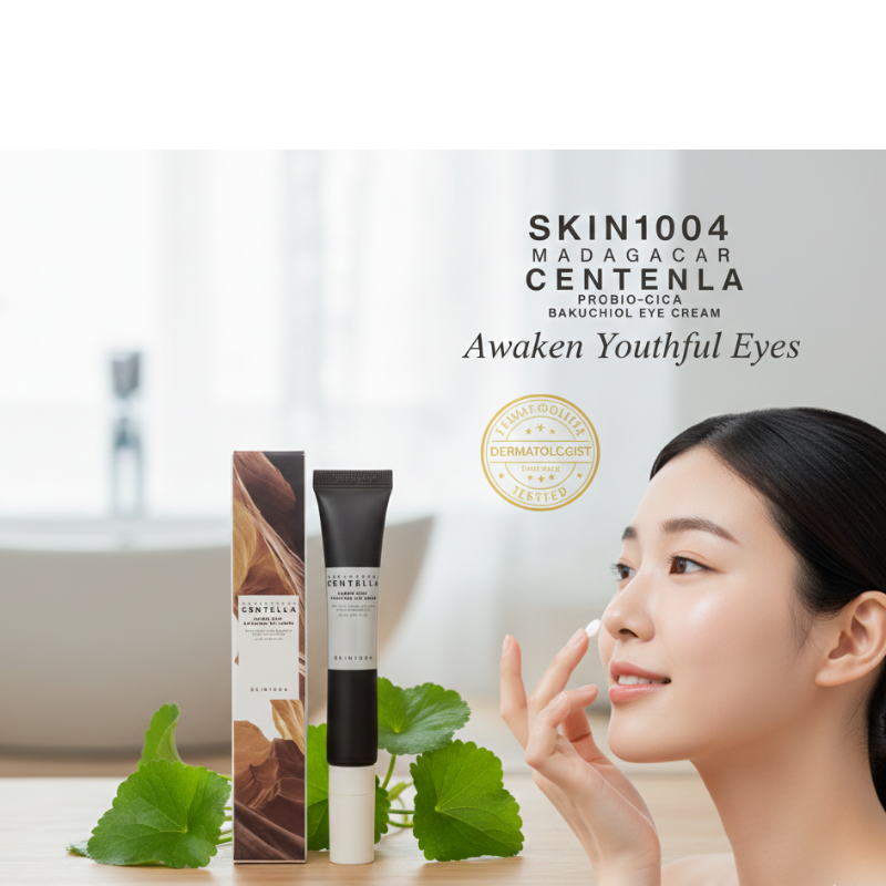 SKIN1004 Madagascar Centella Probio-Cica Bakuchiol Eye Cream – Gentle Retinol-Alternative for Sensitive Skin | Reduces Fine Lines & Wrinkles | 20ml