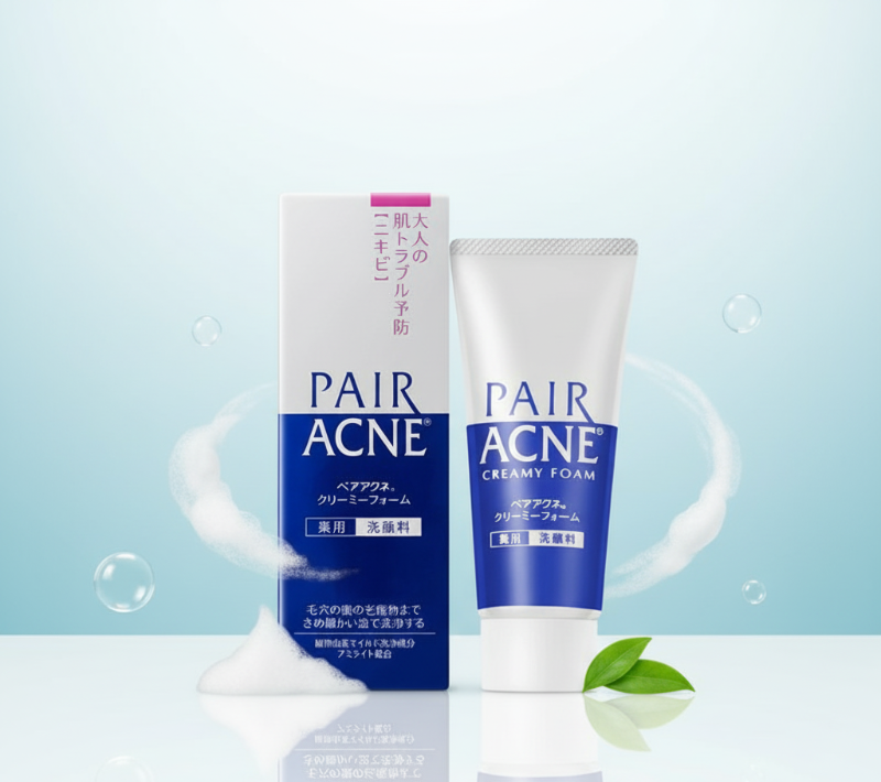 ليون باير، رغوة كريمية لعلاج حب الشباب - غسول وجه طبي ياباني للبشرة الحساسة والبالغة  Leon Bayer Acne Treatment Creamy Foam - Japanese Medicated Facial Wash for Sensitive and Adult Skin