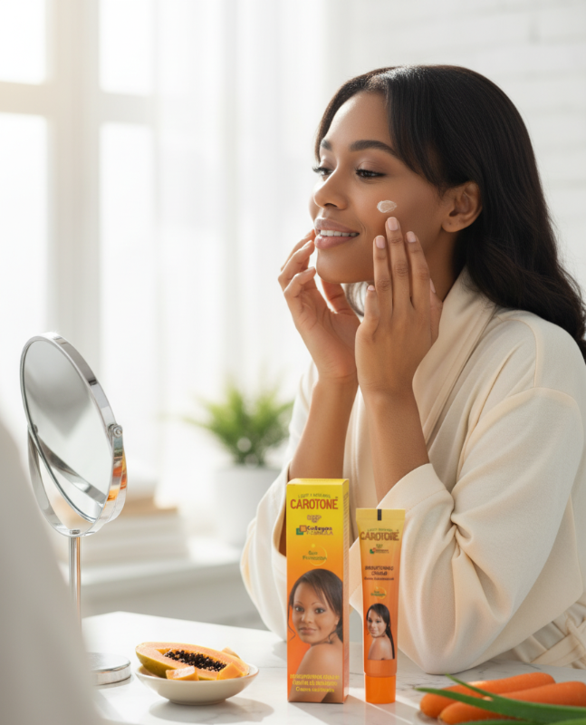 Carotone Light & Natural Brightening Cream 30ml – with Sun Protection & Collagen | β-Carotene Enriched | Reduces Dark Spots & Evens Skin Tone | UV Defense