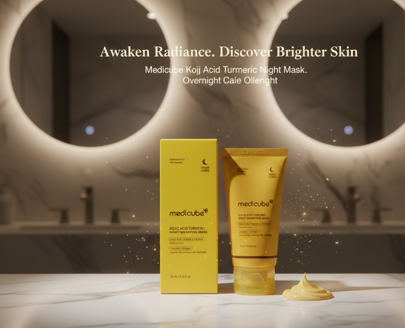 Medicube Kojic Acid Turmeric Night Wrapping Mask | Overnight Brightening Mask for Dark Spots & Dull Skin