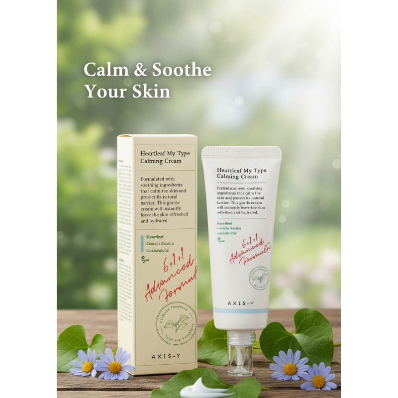 AXIS-Y Heartleaf My Type Calming Cream – Gel-to-Water Soothing Moisturizer | For Redness & Irritation | Lightweight, Fast-Absorbing