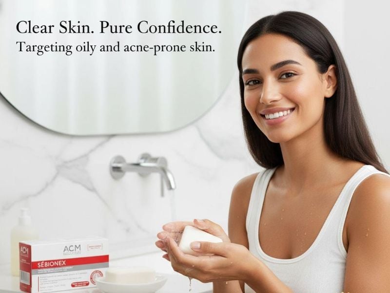 صابون التنظيف المنقي Sébionex من ACM | منظف خالٍ من الصابون للبشرة الدهنية والمعرضة لحب الشباب ACM Sébionex Purifying Cleansing Bar | Soap-Free Cleanser for Oily and Acne-Prone Skin