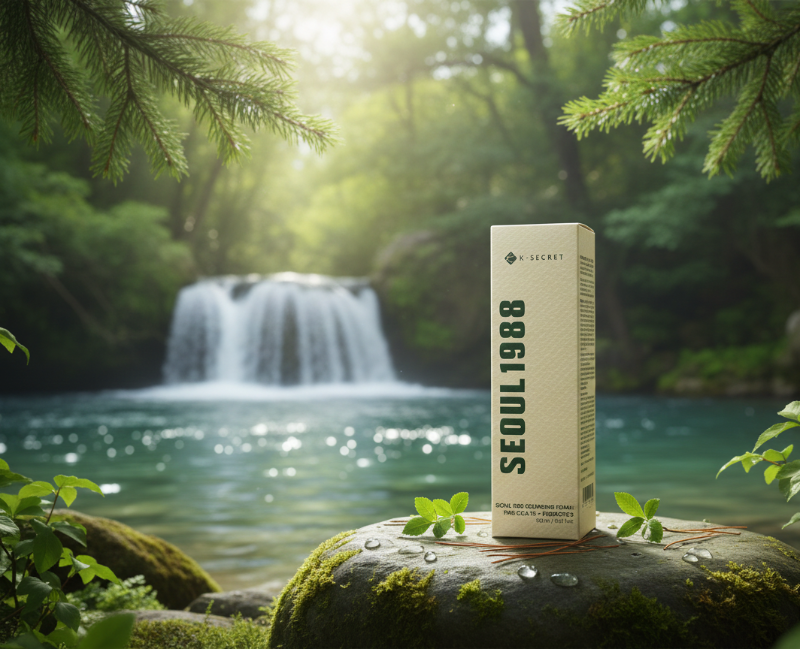 رغوة التنظيف كي-سيكريت سيول 1988 باين سيكا + بروبيوتيك - غسول لطيف للوجه مع بيتا هيدروكسي أسيتون للبشرة الحساسة والمعرضة لحب الشباب      K-Secret Seoul 1988 Pine Cica + Probiotic Cleansing Foam - Gentle Facial Wash with Beta Hydroxyacetone for Sensitive and Acne-Prone Skin