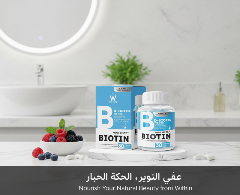 Wink White D-Biotin | 900 mcg Biotin Capsules with Natural Herbs for Hair Growth & Strength