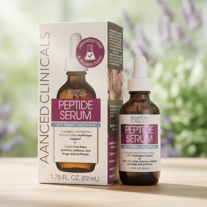 Advanced Clinicals Peptide Serum | Collagen + Multi-Peptide Complex | Anti-Wrinkle & Firming Face Serum
