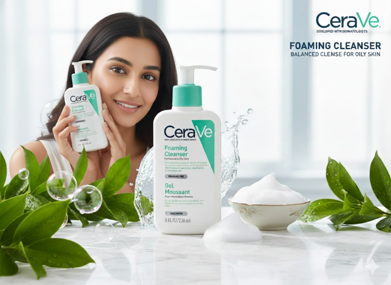 غسول سيرافي الرغوي للوجه للبشرة العادية إلى الدهنية - منظف للتحكم في الزيوت مع السيراميدات 
CeraVe Foaming Facial Wash for Normal to Oily Skin - Oil Control Cleanser with Ceramides