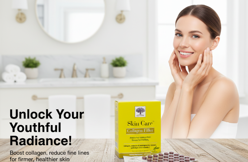 New Nordic Skin Care Collagen Filler Tablets | Marine Collagen + Vitamin C for Skin Firmness & Hydration