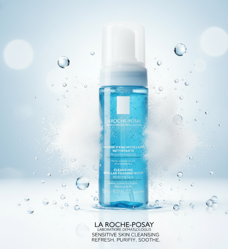ماء ميسيلار الرغوي من لا روش بوزيه - منظف خالٍ من الصابون للبشرة الحساسة  La Roche-Posay Micellar Foaming Water - Soap-Free Cleanser for Sensitive Skin