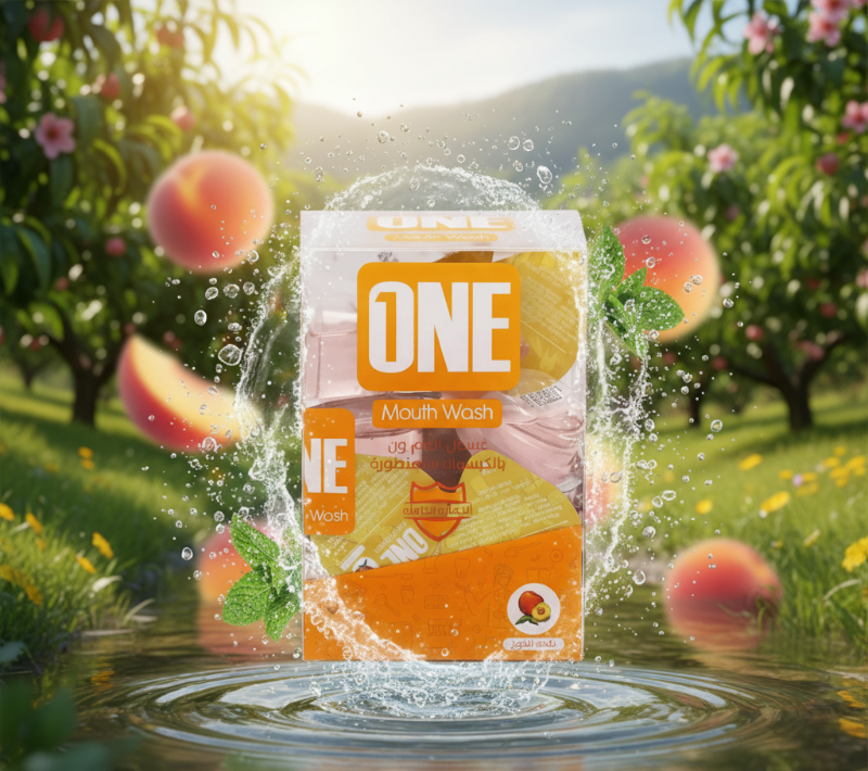 كبسولات غسول الفم "ون أدفانسد بيتش" | 20 كبسولة، خالية من الكحول لنفس منعش والقضاء على الجراثيم  One Advanced Peach Mouthwash Capsules | 20 Capsules, Alcohol-Free for Fresh Breath and Germ Elimination