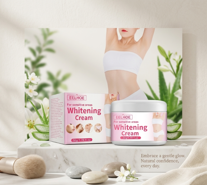 EELHOE Whitening Cream for Sensitive Areas 50g: Removes Melanin, Lightens Underarms & Private Parts – Non-Greasy