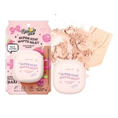 بودرة مضغوطة ليمون مي سوبر ستاي مات سيلكي تاتش 9 جرام، 03 كراميل   Lemon Me Superstay Matte Silky Touch Pressed Powder 9g, 03 Caramel