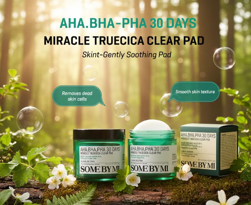 SOME BY MI AHA BHA PHA Truecica Clear Pads | Exfoliating Pads for Pores & Texture | Soothing Truecica Formula | Non-Comedogenic