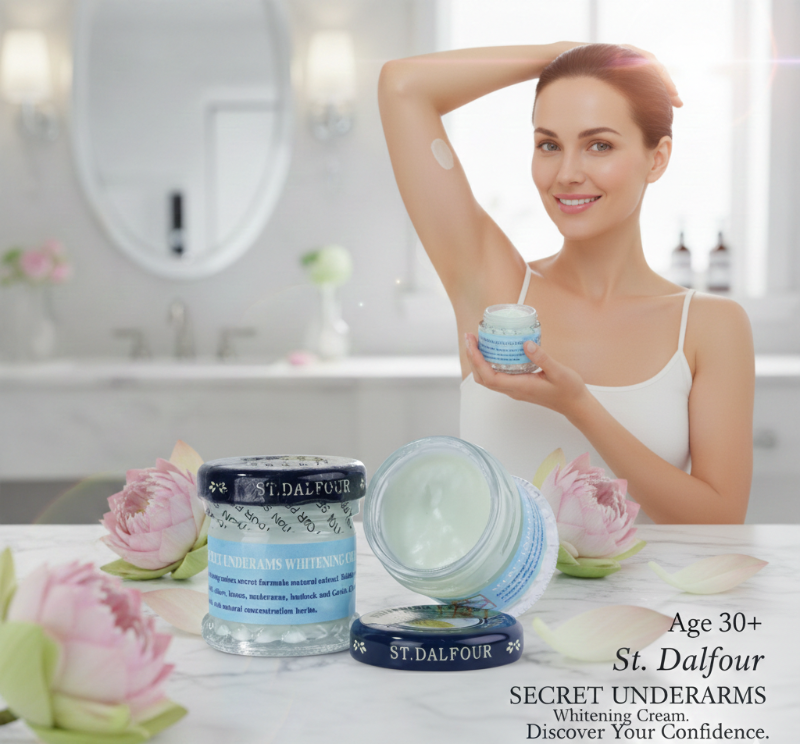 St. Dalfour Secret Underarm Whitening Cream | Natural Plant Extract & Vitamin E Cream for Sensitive Areas