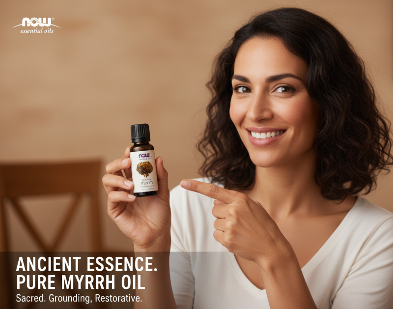 NOW Myrrh Essential Oil | 100% Pure Commiphora Myrrha for Skin, Meditation & Wellness