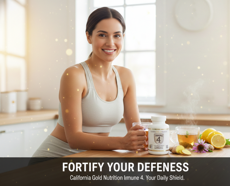 California Gold Nutrition Immune 4 | Vitamin C, D, Zinc & Selenium Blend for Immune Support