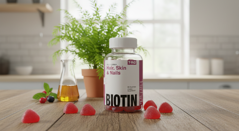 T‑RQ Adult Gummy Hair, Skin & Nails | Biotin + Vitamins C & E Gummies for Hair, Skin & Nail Support