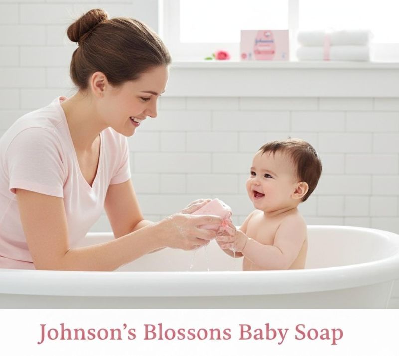 صابون جونسون بلوسومز للأطفال | منظف ومرطب لطيف 2 في 1 Johnson's Blossoms Baby Soap | Gentle 2-in-1 Cleanser & Moisturizer