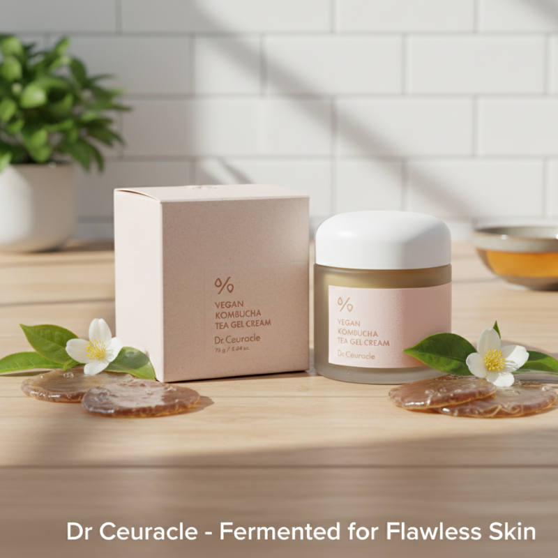 Dr.Ceuracle Vegan Kombucha Tea Gel Cream – Lightweight Hydrating Gel Moisturizer | Vegan Tea Complex 79% | For Dehydrated & Dull Skin